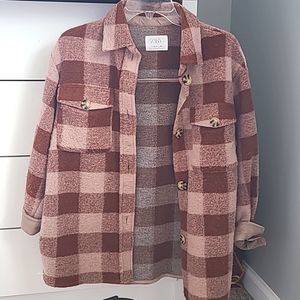 Zara plaid flannel shacket